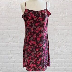 J. Crew Pink and Brown Floral Mini Dress
